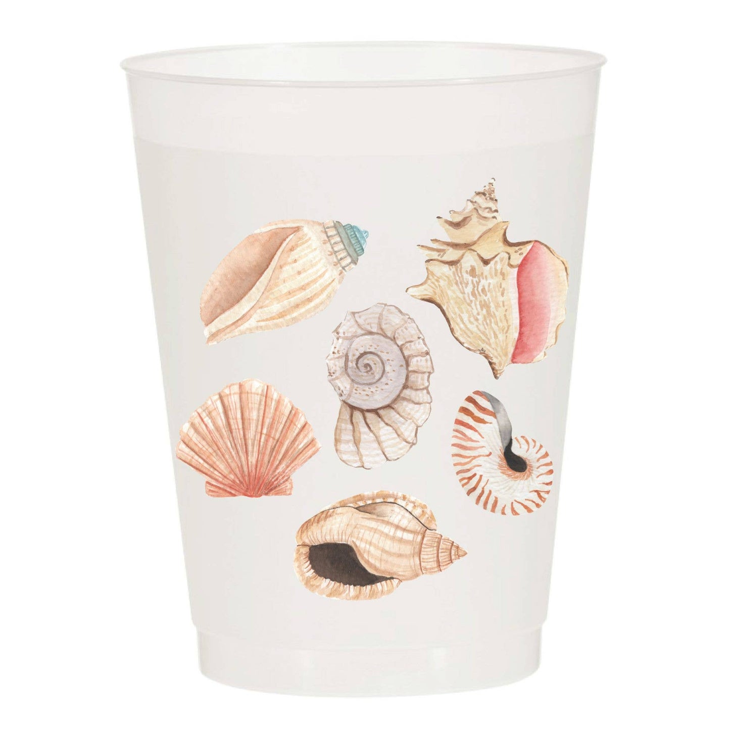Watercolor Seashell Cups - SUMMER